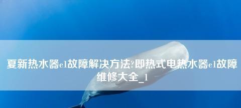 夏普热水器E1故障原因分析（探究夏普热水器E1故障的根源与解决方法）